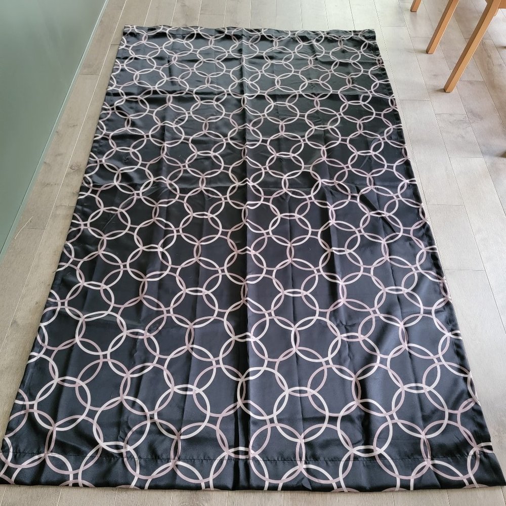Pair of Black Interior Concealed Rod Pocket Curtain Panels, 49 in. x 84 in